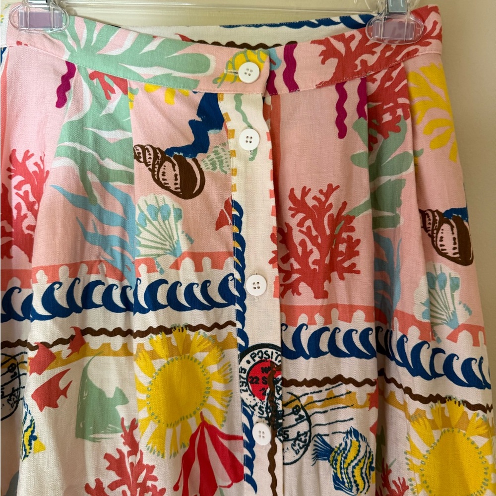 Zara Pink Multicolor Floral Midi Skirt - Picture 10 of 15